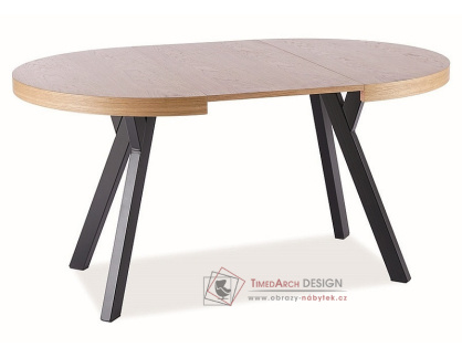 DOMINGO, jídelní stůl rozkládací 100-250x100cm, černá mat / dub