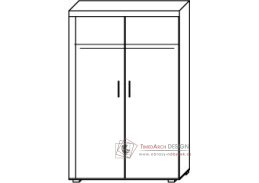SAMIR R1, šatní skříň 2-dveřová,  švestka / grafit