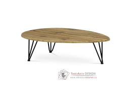AF-3013 OAK, konferenční stolek 94x69cm, černá / dub divoký