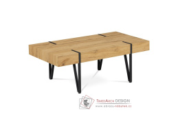 AHG-233 OAK, konferenční stolek 110x60cm, černá / dub divoký