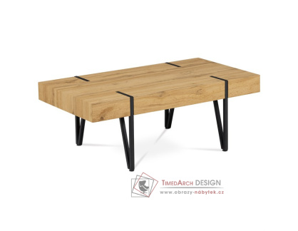 AHG-233 OAK, konferenční stolek 110x60cm, černá / dub divoký
