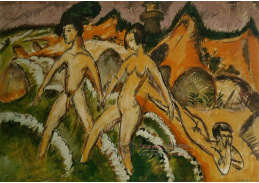 VELK 5 Ernst Ludwig Kirchner - Lidé vstupující do moře