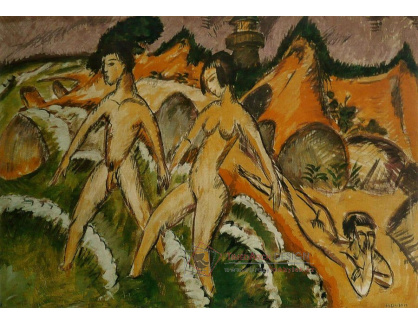 VELK 5 Ernst Ludwig Kirchner - Lidé vstupující do moře