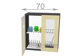 horní vitrína s odkapávačem š.70, v.72, Horizon WD7072G, grafit/beton
