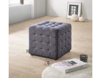 CUBIX II, čalouněný taburet, látka tmavě šedá