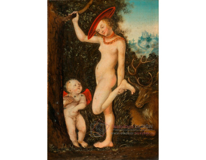 A-7889 Lucas Cranach - Venuše s Amorem krade med