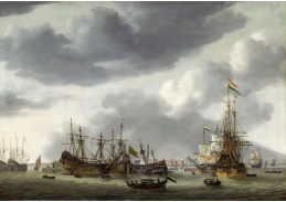 D-7590 Reinier Nooms - Přístavní scéna v Amsterdamu