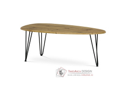 AF-3014 OAK, konferenční stolek 120x67cm, černá / dub divoký