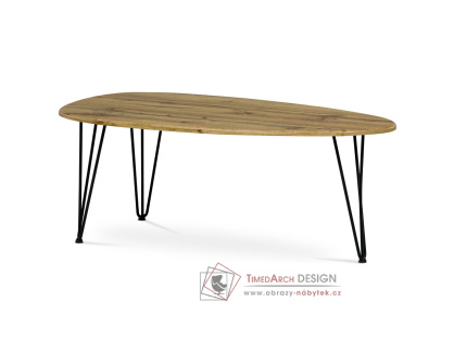 AF-3014 OAK, konferenční stolek 120x67cm, černá / dub divoký