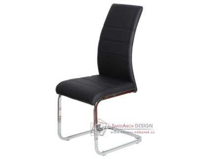 DCL-408 BK, jídelní židle, chrom / ekokůže černá