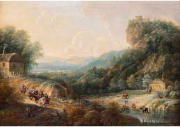 DDSO-1709 Johann Christian Vollerdt -  Idealizovaná říční krajina s hradem