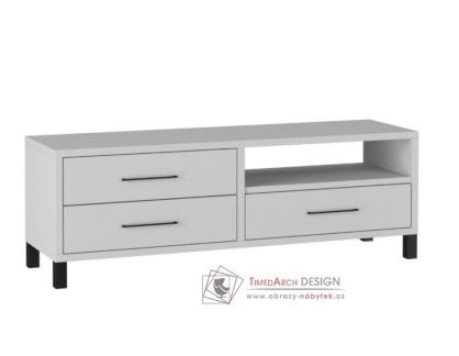 ROMANIA, televizní stolek se 3-mi zásuvkami, světle šedá