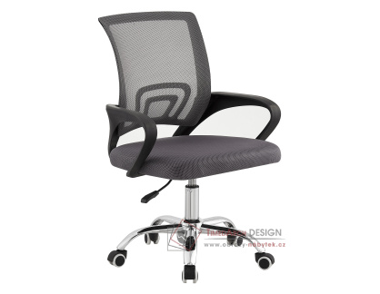 DEX 4 NEW, kancelářská židle, látka + síťovina šedá