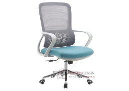 FOSTER 1, kancelářské křeslo, síťovina šedá / látka modrá