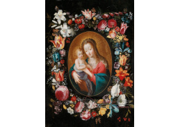 DDSO-4407 Jan Brueghel a Pieter van Avont - Madonna a dítě obklopené květinovým věncem