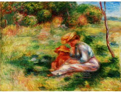 D-6864 Pierre-Auguste Renoir - Žena a dítě v trávě