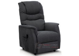 TV-1171 GREY2, relaxační křeslo s elektrickým ovládáním, látka šedá