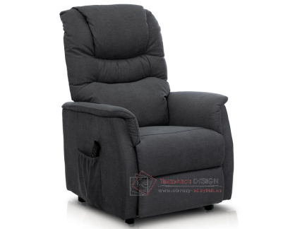 TV-1171 GREY2, relaxační křeslo s elektrickým ovládáním, látka šedá