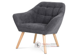 AK-321 GREY2, čalouněné křeslo, natural / látka tmavě šedá