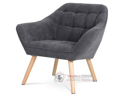 AK-321 GREY2, čalouněné křeslo, natural / látka tmavě šedá