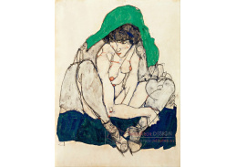 VES 273 Egon Schiele - Žena se zeleným šátkem