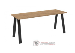 KOBALT, jídelní stůl 185x67cm, černá / dub lancelot