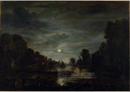A-1881 Aert van der Neer - Říční krajina v měsíčním světle