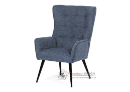 AK-315 BLUE2, čalouněné křeslo, černá / látka modrá