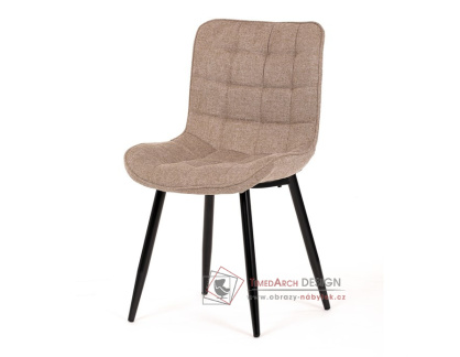 HC-462 CRM2, jídelní židle, černá / látka světle hnědá