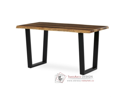 HT-F4214 OLW, jídelní stůl 140x80cm, černý lak / staré dřevo