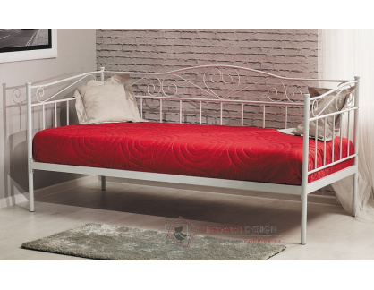 BIRMA, kovová postel 90x200cm, bílá