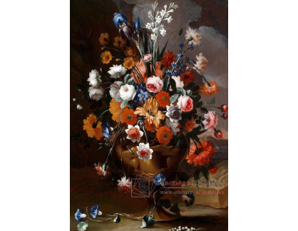 VKZ 451 Karel van Vogelaer - Zátiší s pivoňkami, růžemi, liliemi, tulipány, narcisy a dalšími květinami