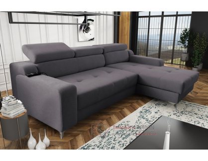 DARINA PREMIUM, sedací souprava - pravá, látka Massimo 413 tmavě šedá