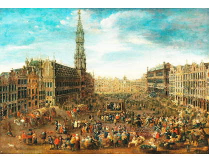 DDSO-5262 Neznámý autor - Tržní scéna na Grand Place v Bruselu