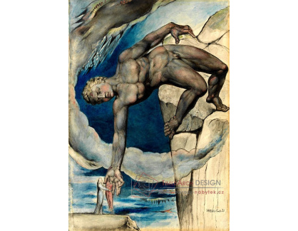 KO V-330 William Blake - Antaeus odkládající Dante a Virgil v posledním kruhu pekla