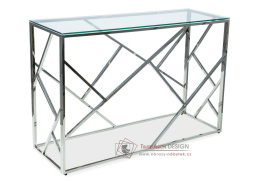 ESCADA C, konzolový stolek, chrom / čiré sklo
