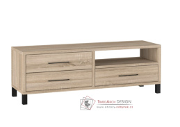 ROMANIA, televizní stolek se 3-mi zásuvkami, dub sonoma