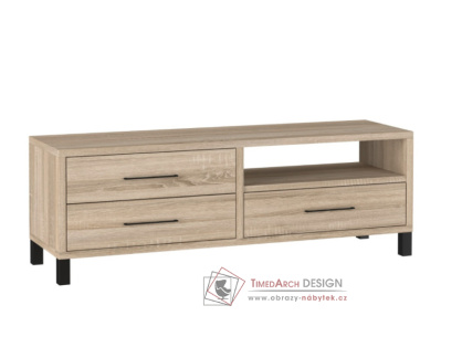 ROMANIA, televizní stolek se 3-mi zásuvkami, dub sonoma