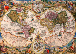 A-4412 Petrus Plancius - Mapa světa s dvojitou polokoulí