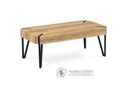 AHG-241 OAK2, konferenční stolek 110x60cm, černá / bělený dub