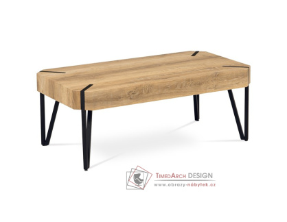 AHG-241 OAK2, konferenční stolek 110x60cm, černá / bělený dub