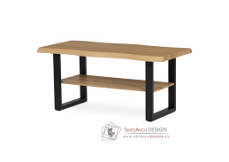 CT-F4212 OAK, konferenční stůl 120x60cm, černý lak / dub divoký
