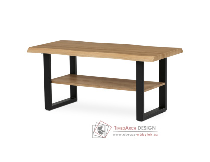 CT-F4212 OAK, konferenční stůl 120x60cm, černý lak / dub divoký