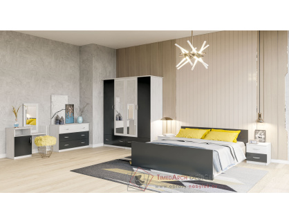 ESSEX, ložnicová sestava nábytku, light artwood / antracit