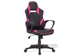 KA-Y207 PINK, herní křeslo, ekokůže černá + růžová