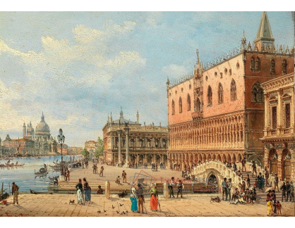DDSO-5012 Giovanni Grubacs - Benátky, pohled na Dóžecí palác a Santa Maria della Salute