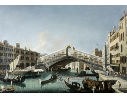 KO VI-41 Neznámý autor - Pohled na Canal Grande k mostu Ponte di Rialto v Benátkách