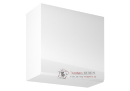 AURORA, horní kuchyňská skříňka G80, bílá / bílý lesk