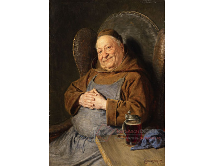SO XVII-2 Eduard von Grützner - Sedící mnich s korbelem