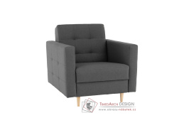 AMEDIA, čalouněné křeslo, látka Norn 15 tmavě šedá